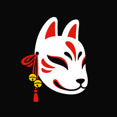 Naklejka premium Kitsune mask illustration