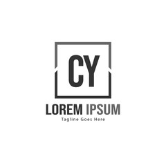 Obraz premium Initial CY logo template with modern frame. Minimalist CY letter logo vector illustration