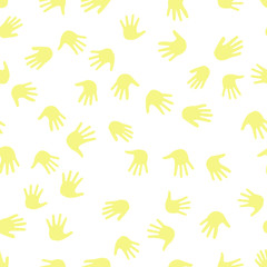 Seamless vector EPS 10 pattern with hands. Teamwork concept