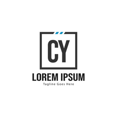Obraz premium Initial CY logo template with modern frame. Minimalist CY letter logo vector illustration