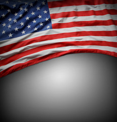 Fototapeta premium USA flag on grey