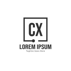 Obraz premium Initial CX logo template with modern frame. Minimalist CX letter logo vector illustration