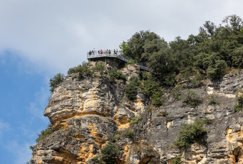Belvedere viewpoint in  the Jardins de Marqueyssac in the Dordogne region of France