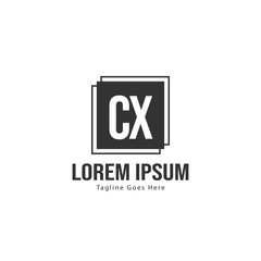 Obraz premium Initial CX logo template with modern frame. Minimalist CX letter logo vector illustration