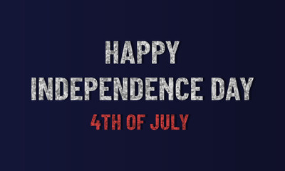 Happy Independence Day USA, text in a low poly design, dark symbolic festive background, greeting card illustration