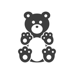 Plush bear icon. Vector on white background