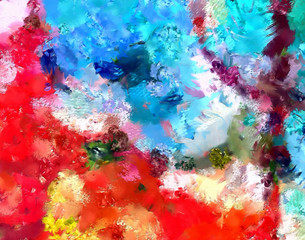 Modern art style artistic background pattern for creating stylish design production, printed flyers, cards and banners or unusual web using. Abstract brush strokes backdrop. Colorful wallpaper artwork