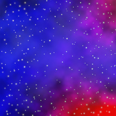Light Blue, Red vector background with small and big stars.