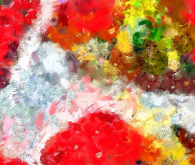 Modern art style artistic background pattern for creating stylish design production, printed flyers, cards and banners or unusual web using. Abstract brush strokes backdrop. Colorful wallpaper artwork