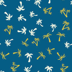 Coconut palm tree. Summer Tropical vector Seamless pattern