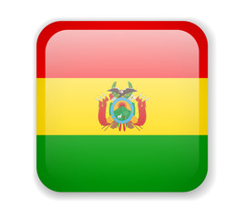 Bolivia flag bright square icon on a white background