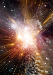 Fototapeta premium galaxy in a free space. 3D rendering