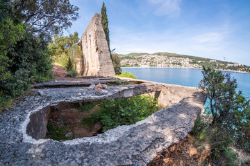 Lost place port with funicular to bauxite mine near Rabac