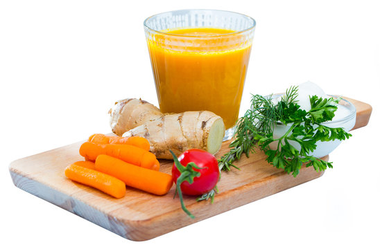 Freshly squeezed carrot-ginger juice