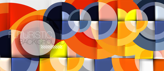 Fototapeta premium Geometric design abstract background - circles