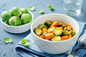 Roasted Sweet potato and Brussels Sprouts