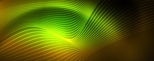 Shiny neon lines techno magic futuristic background, magic energy space light concept, abstract background wallpaper design