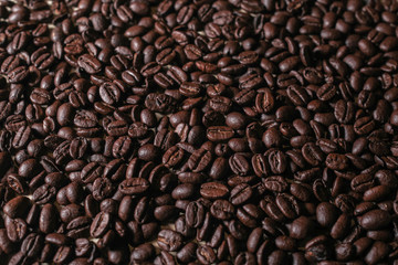 roasted coffee beans texture macro