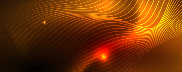 Shiny neon lines techno magic futuristic background, magic energy space light concept, abstract background wallpaper design