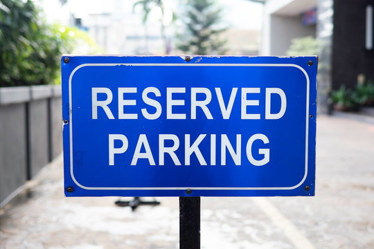 Parking reservced sign,space reserved in a retail parking lot