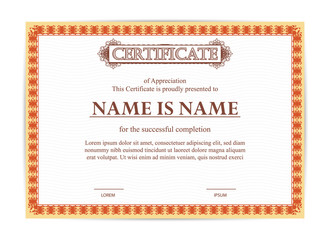 Vintage certificate of appreciation award template. Template diploma border for use in design. Eps10 - vector.