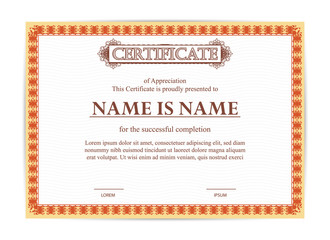 Vintage certificate of appreciation award template. Template diploma border for use in design. Eps10 - vector.