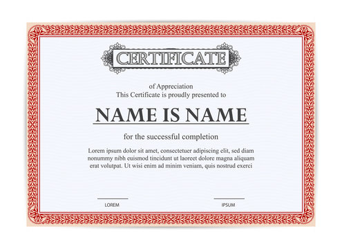 Vintage certificate of appreciation award template. Template diploma border for use in design. Eps10 - vector.