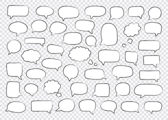 Big set of speech bubbles. Retro empty comic bubbles. Stickers. Vector illustration.