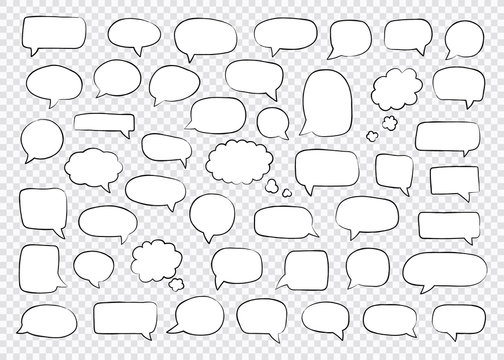 Big set of speech bubbles. Retro empty comic bubbles. Stickers. Vector illustration.