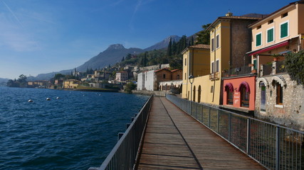 Obraz premium The city of Gargnano - one of the most beautiful cities on the Italian lake.