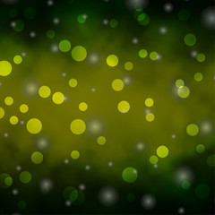 Light Green, Yellow vector layout with circles, stars.