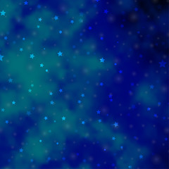 Light BLUE vector background with colorful stars.