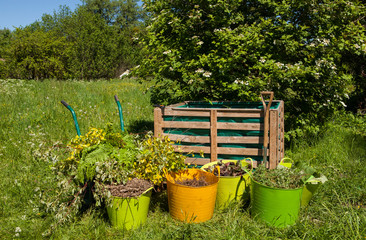 Image of compost bin in the garden