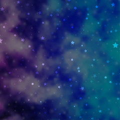 Fototapeta na wymiar Light Pink, Blue vector layout with bright stars.