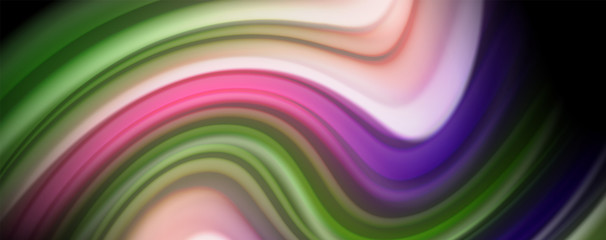 Fototapeta premium Fluid liquid color wave lines, glowing colorful light effect, abstract composition template. Geometric technology abstract pattern. Movement concept