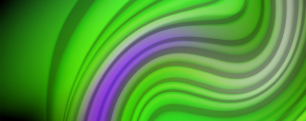 Fluid liquid color wave lines, glowing colorful light effect, abstract composition template. Geometric technology abstract pattern. Movement concept