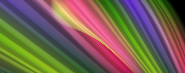 Fluid liquid color wave lines, glowing colorful light effect, abstract composition template. Geometric technology abstract pattern. Movement concept