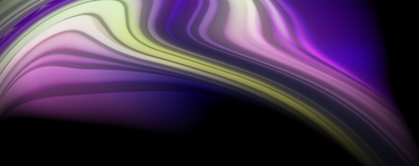 Fluid liquid color wave lines, glowing colorful light effect, abstract composition template. Geometric technology abstract pattern. Movement concept