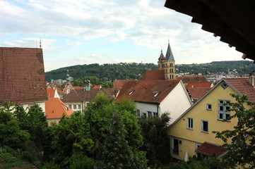 Fototapeta na wymiar Blick auf Esslingen auf dem Weg zur Burg