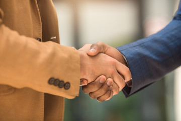handshake of two business men in suits