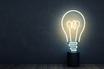 Creative neon light bulb