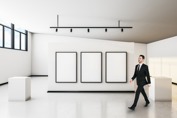 Fototapeta premium Businessman with banner