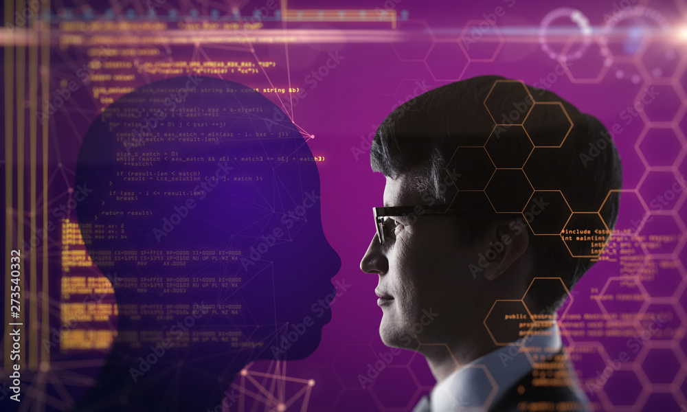 Poster AI and coding concept
