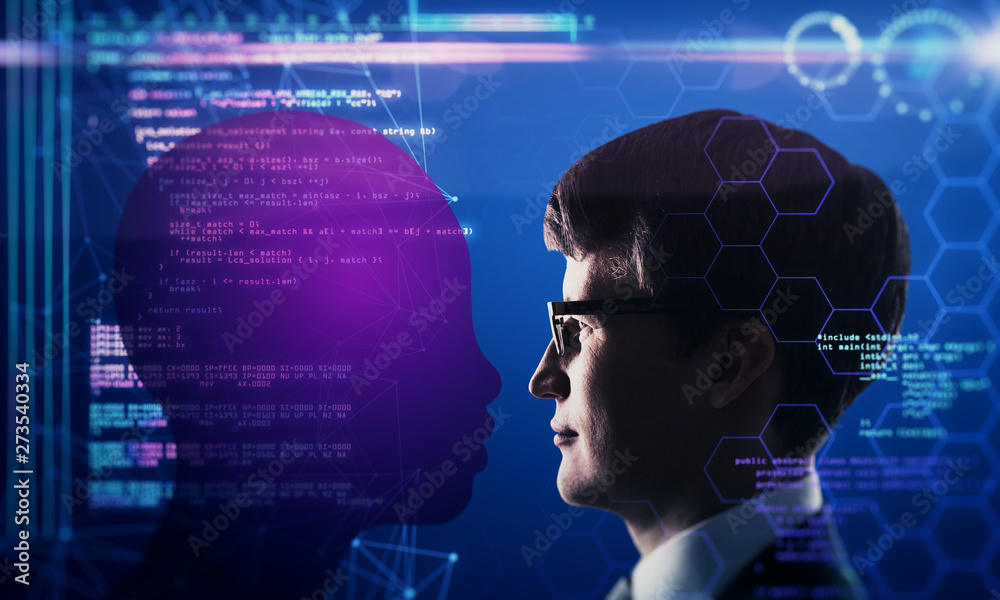 Poster AI and coding concept