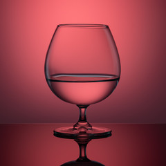 glass Cup on the table pink lighting