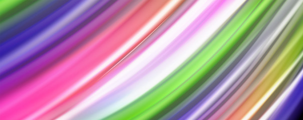 Fluid liquid color wave lines, glowing colorful light effect, abstract composition template. Geometric technology abstract pattern. Movement concept