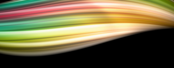 Modern rainbow liquid color flow colorful poster. Wave Liquid shape in black color background. Abstract composition