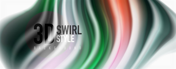 Modern techno Fluid color flow on white colorful poste. Art for your design