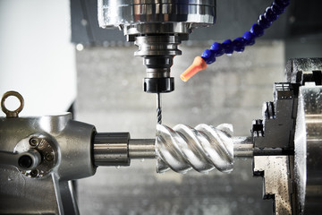 CNC milling machine work. gear metalwork industry
