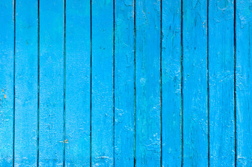 Wood planks, planks painted in blue. Vertically